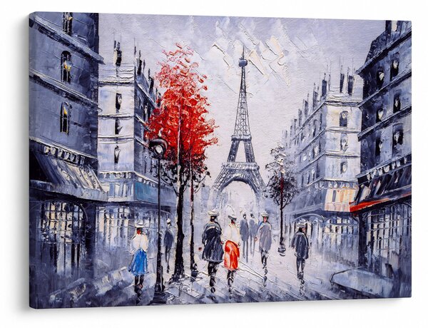 Slika ulice v Parizu, oljna slika (70x50 cm)