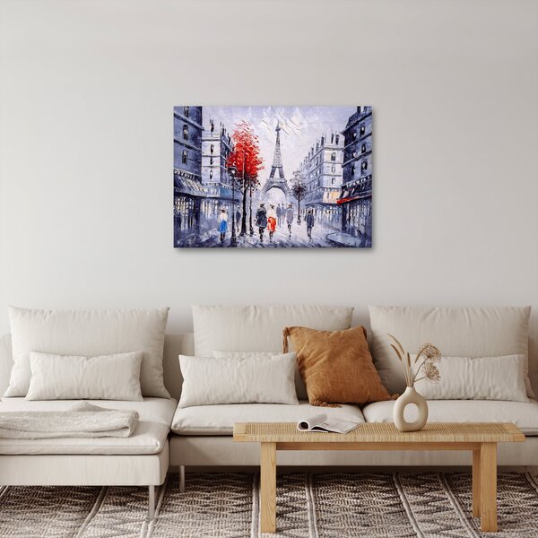 Slika ulice v Parizu, oljna slika (70x50 cm)