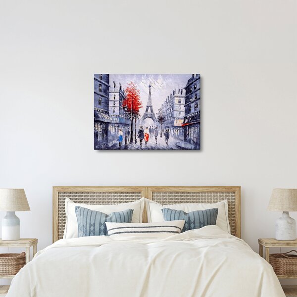 Slika ulice v Parizu, oljna slika (70x50 cm)
