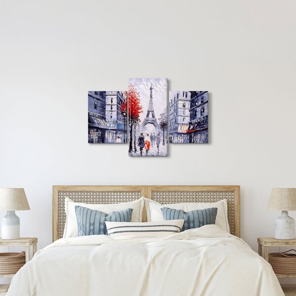 Slika ulice v Parizu, oljna slika (90x60 cm)