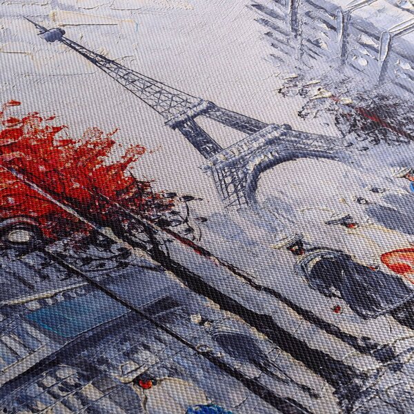 Slika ulice v Parizu, oljna slika (120x50 cm)