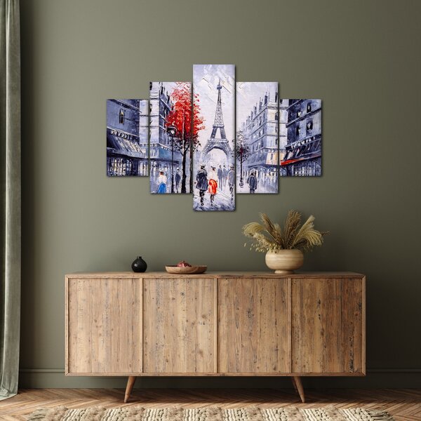 Slika ulice v Parizu, oljna slika (150x105 cm)
