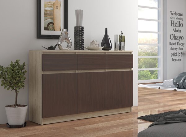 Komoda Kuwait 3D 3D (hrast sonoma + wenge)