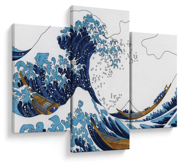 Slika - japonska risba, valovi (90x60 cm)