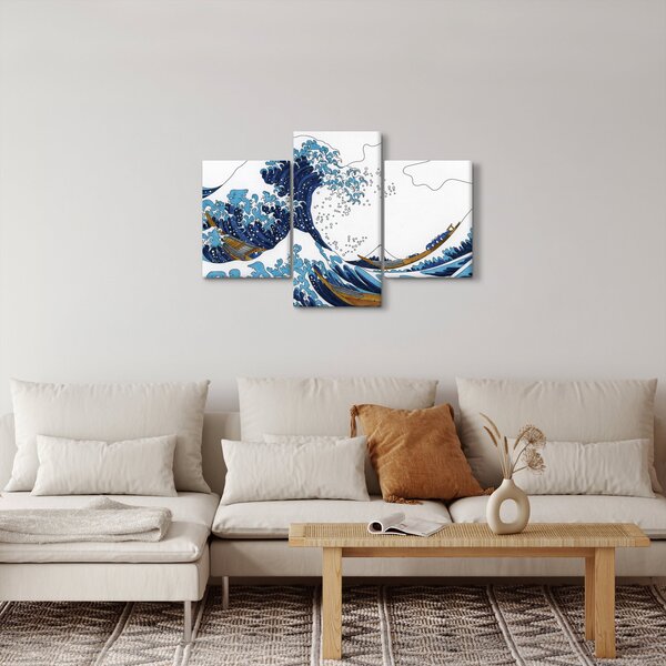 Slika - japonska risba, valovi (90x60 cm)