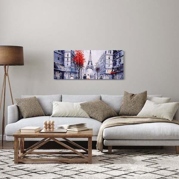 Slika ulice v Parizu, oljna slika (120x50 cm)