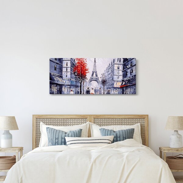 Slika ulice v Parizu, oljna slika (120x50 cm)