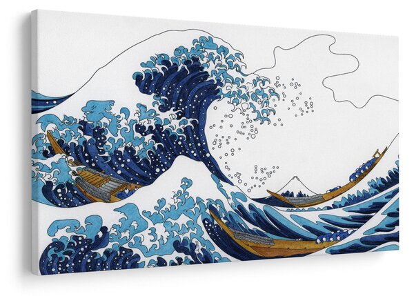 Slika - japonska risba, valovi (90x60 cm)