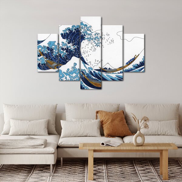 Slika - japonska risba, valovi (150x105 cm)
