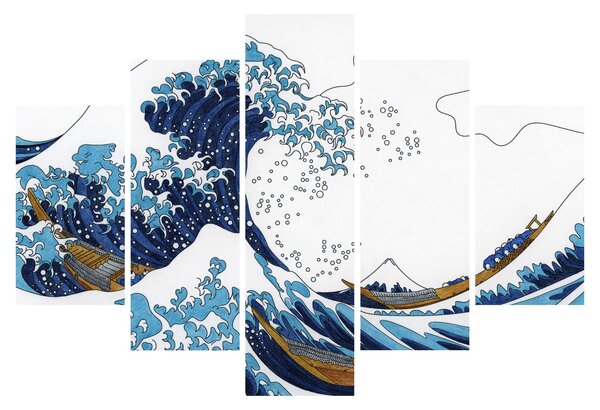 Slika - japonska risba, valovi (150x105 cm)