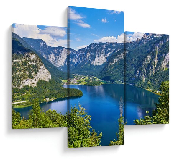 Slika - Hallstattsko jezero, Hallstatt, Avstrija (90x60 cm)