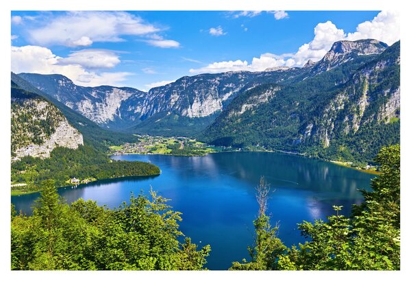 Slika - Hallstattsko jezero, Hallstatt, Avstrija (90x60 cm)