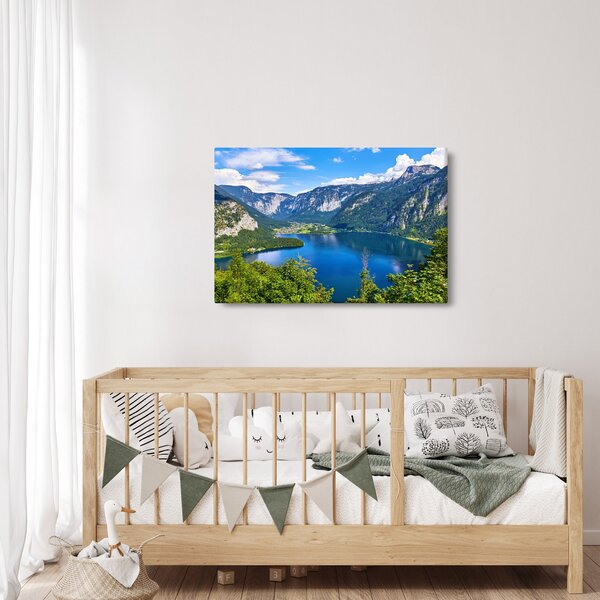 Slika - Hallstattsko jezero, Hallstatt, Avstrija (90x60 cm)