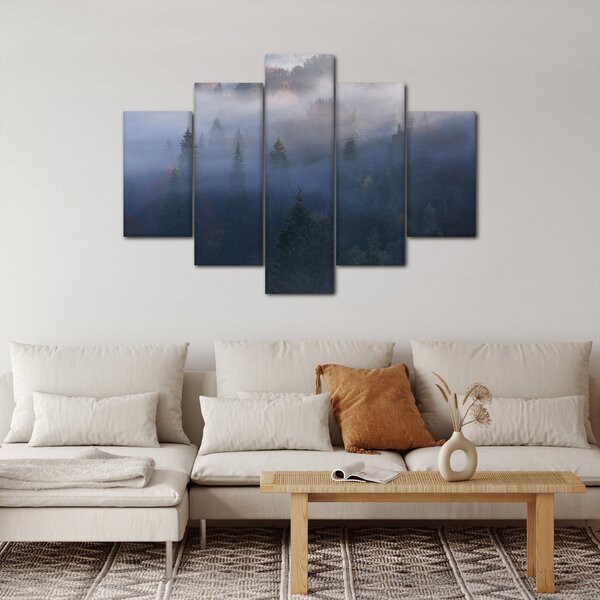 Slika - Gozd v megli, Karpati, Ukrajina (150x105 cm)
