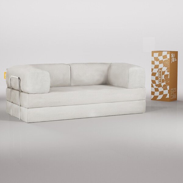 Bež sklopiva sofa od bouclé tkanine 180 cm Bloom – TemaHome