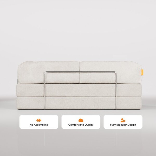 Bež sklopiva sofa od bouclé tkanine 180 cm Bloom – TemaHome