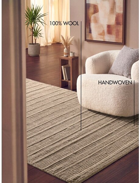 Bež ručno rađen vunen tepih 200x300 cm Camden Parker – Ted Baker