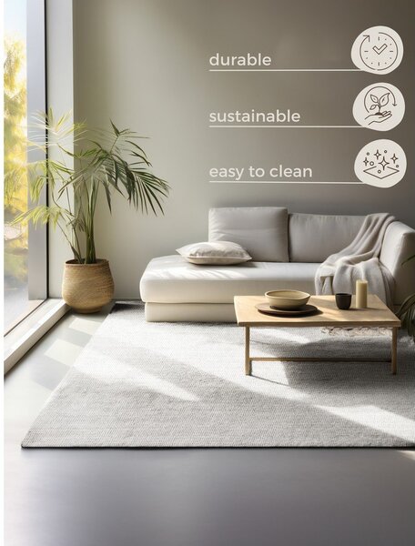 Svijetlo sivi obostrani/ručno rađen juten tepih 160x230 cm Bouclé Jaipur – Hanse Home