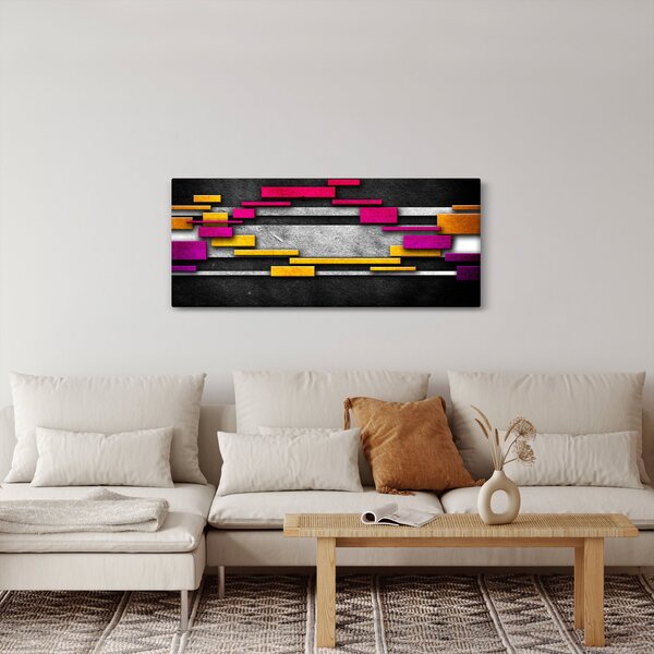 Slika barvite abstrakcije na črnem ozadju (120x50 cm)