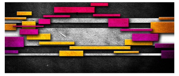 Slika barvite abstrakcije na črnem ozadju (120x50 cm)