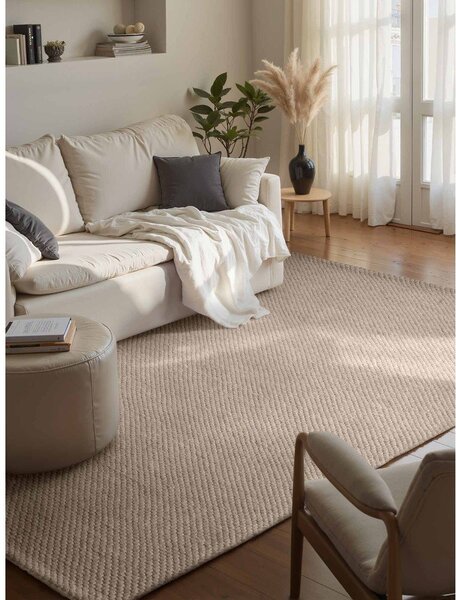 Bež ručno rađen vunen tepih 140x200 cm Lyon Beans – Elle Decoration