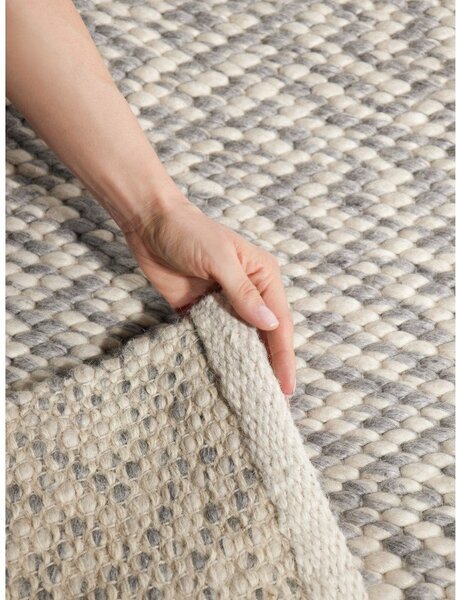 Svijetlo sivi/krem ručno rađen vunen tepih 140x200 cm Lyon Beans – Elle Decoration