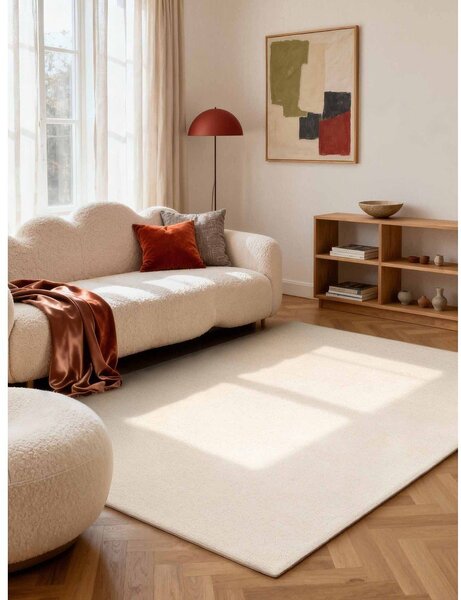 Krem ručno rađen vunen tepih 160x230 cm Puristic Knots – Elle Decoration