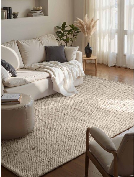 Bež/u prirodnoj boji ručno rađen vunen tepih 140x200 cm Lyon Beans – Elle Decoration