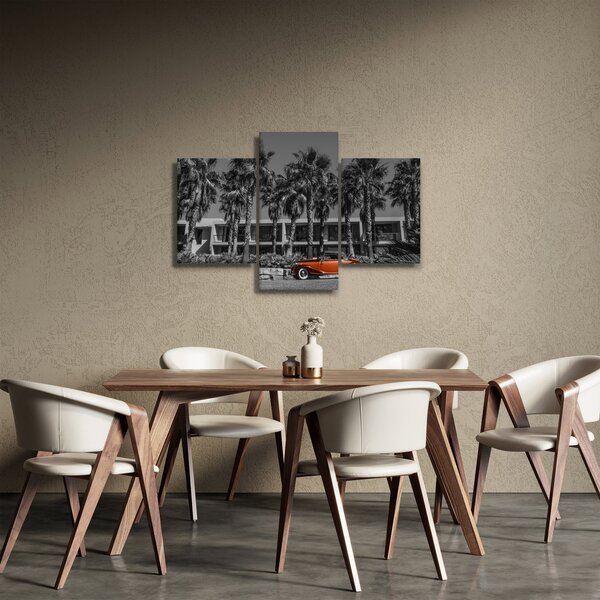 Slika - Retro rdeč avto (90x60 cm)