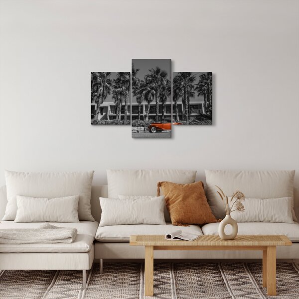 Slika - Retro rdeč avto (90x60 cm)