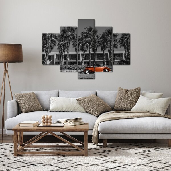 Slika - Retro rdeč avto (150x105 cm)
