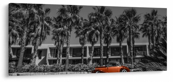 Slika - Retro rdeč avto (120x50 cm)