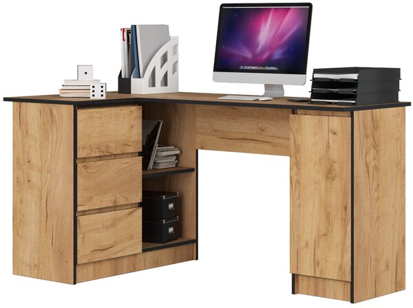 Kutni PC stolić Bienvenida (hrast craft) (L)