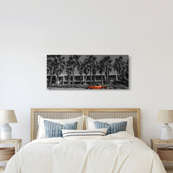 Slika - Retro rdeč avto (120x50 cm)