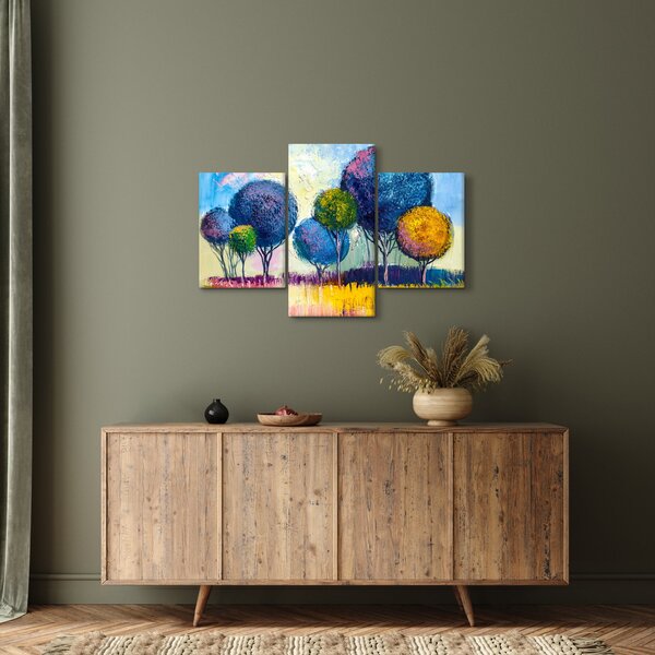 Slika kupolastih dreves, oljna slika (90x60 cm)