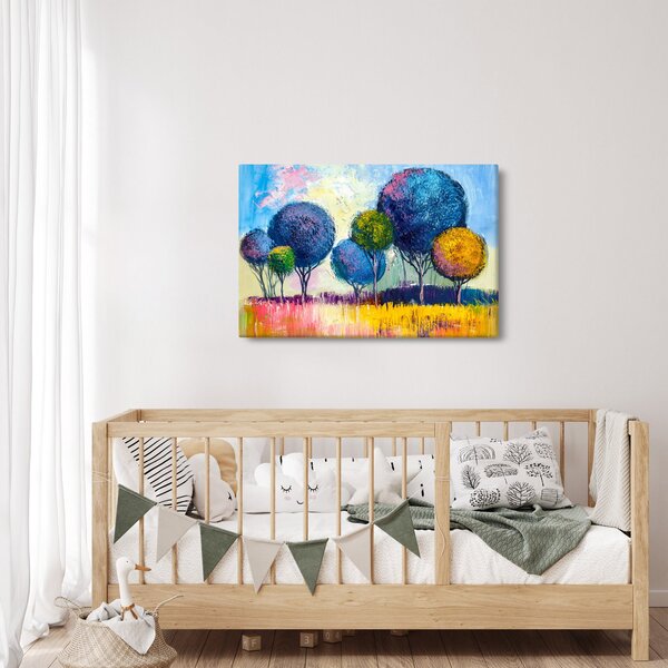Slika kupolastih dreves, oljna slika (90x60 cm)