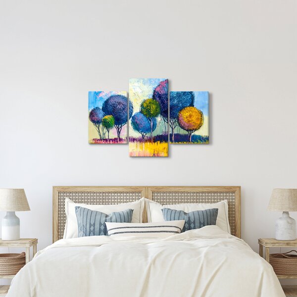 Slika kupolastih dreves, oljna slika (90x60 cm)