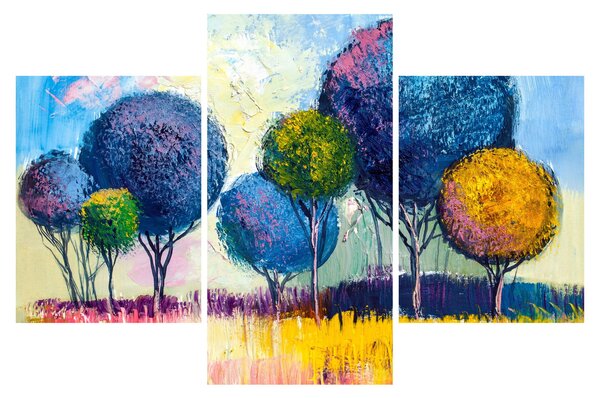 Slika kupolastih dreves, oljna slika (90x60 cm)