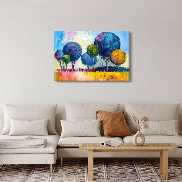Slika kupolastih dreves, oljna slika (90x60 cm)