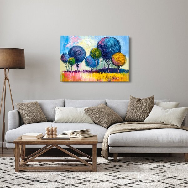 Slika kupolastih dreves, oljna slika (90x60 cm)
