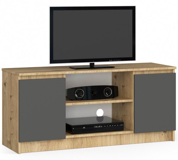 TV stolić Kapono (hrast artisan + siva)