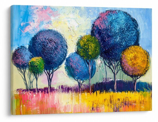 Slika kupolastih dreves, oljna slika (70x50 cm)