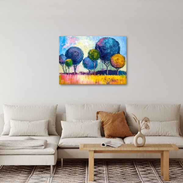 Slika kupolastih dreves, oljna slika (70x50 cm)