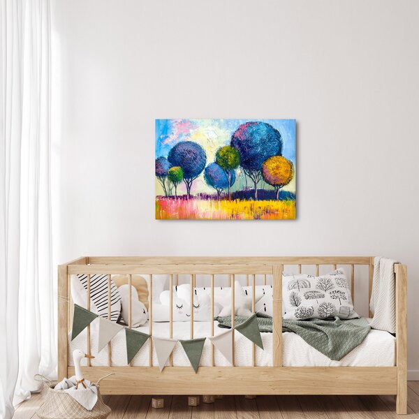 Slika kupolastih dreves, oljna slika (70x50 cm)