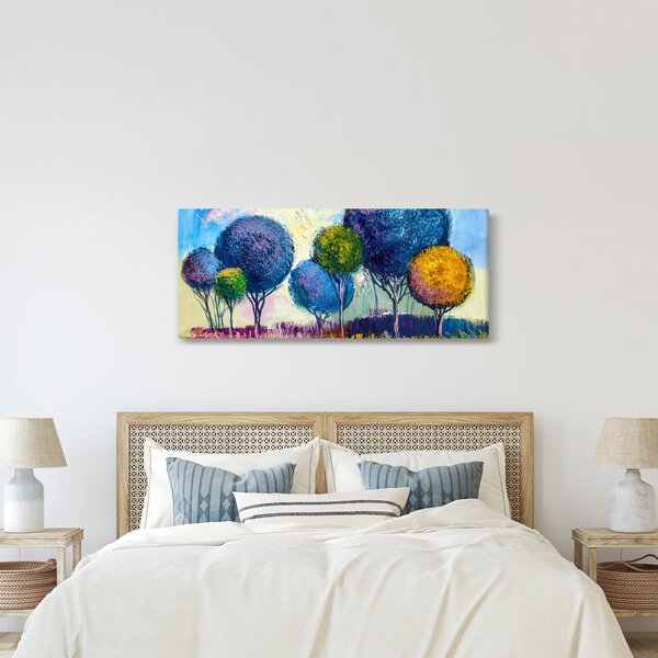 Slika kupolastih dreves, oljna slika (120x50 cm)