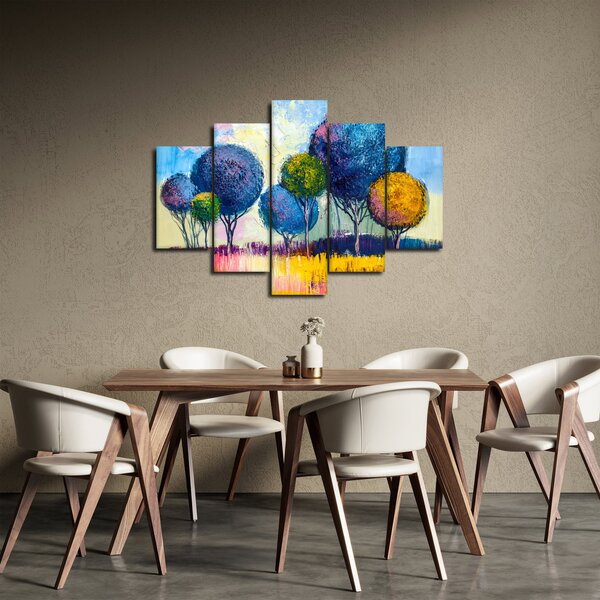Slika kupolastih dreves, oljna slika (150x105 cm)