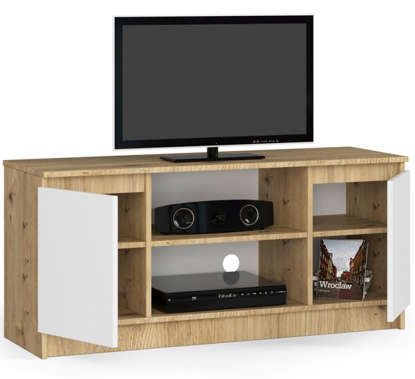 TV stolić Kapono (hrast artisan + bijela)