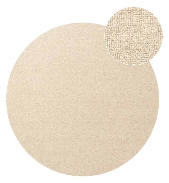 Bež ručno rađen vunen okrugao tepih ø 200 cm Puristic Knots – Elle Decoration
