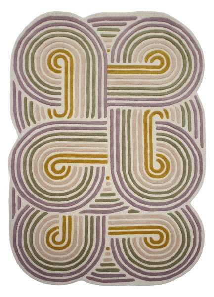 Zeleni ručno rađen vunen tepih 140x200 cm Spiral Shaped – Flair Rugs