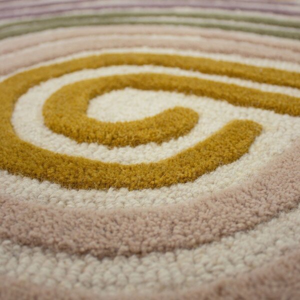 Zeleni ručno rađen vunen tepih 140x200 cm Spiral Shaped – Flair Rugs